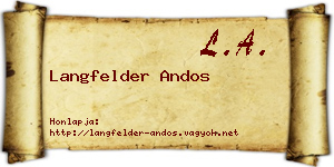 Langfelder Andos névjegykártya